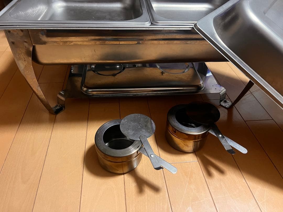 チェーフィングディッシュ ホテルパン ステンレス 2トレイ 7.2L 湯煎式