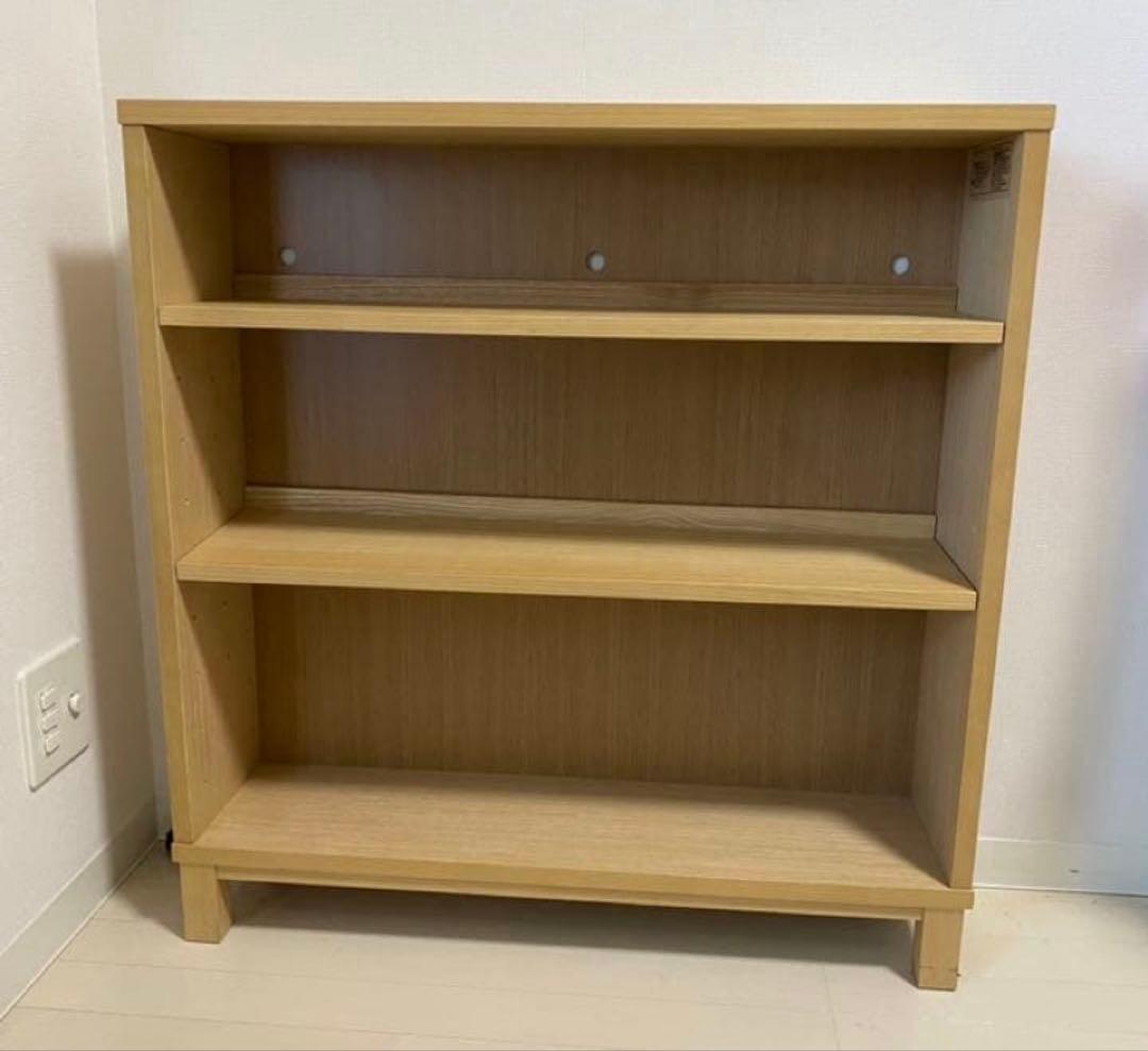 値下げ！無印良品オーク材薄型ラック ワイド 小 奥行22cm - メルカリ