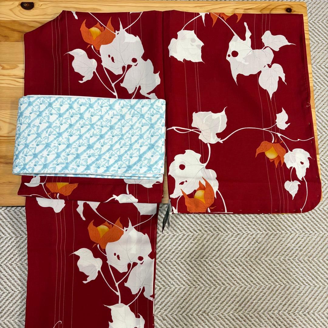 お買い得］撫松庵 セオα 浴衣 単衣 ポリエステル100% 鬼灯 アカ - メルカリ