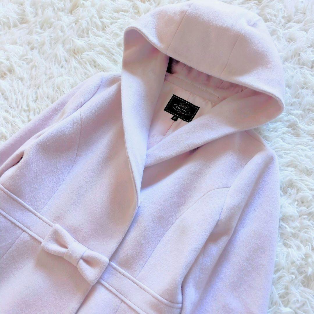 美品✨️TOCCA ウール リボン フードコート ロング フレア 定価6万