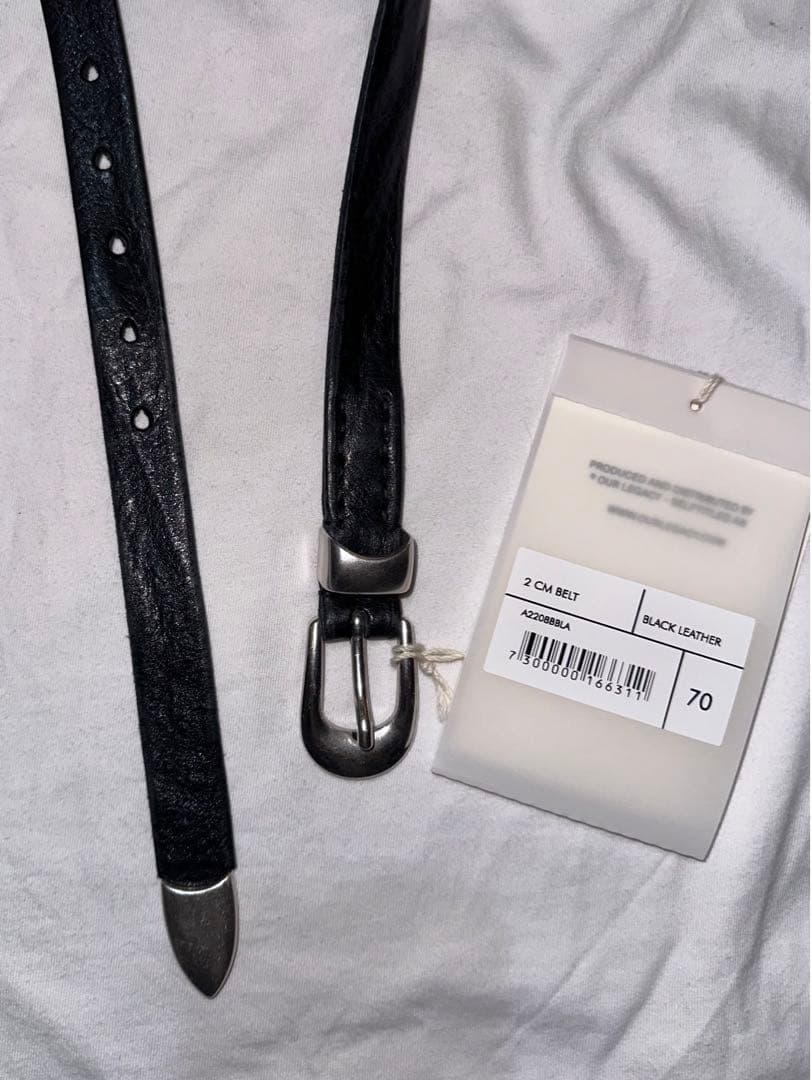 Our Legacy BELT 2CM Leather Black L70未使用 - メルカリ
