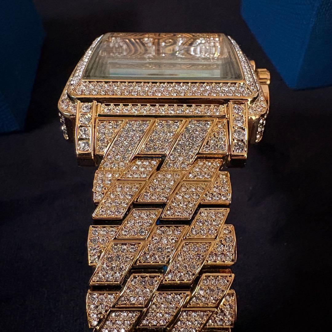 ブリンブリン 腕時計 高級 CZ アイスアウト スクエア ウォッチ