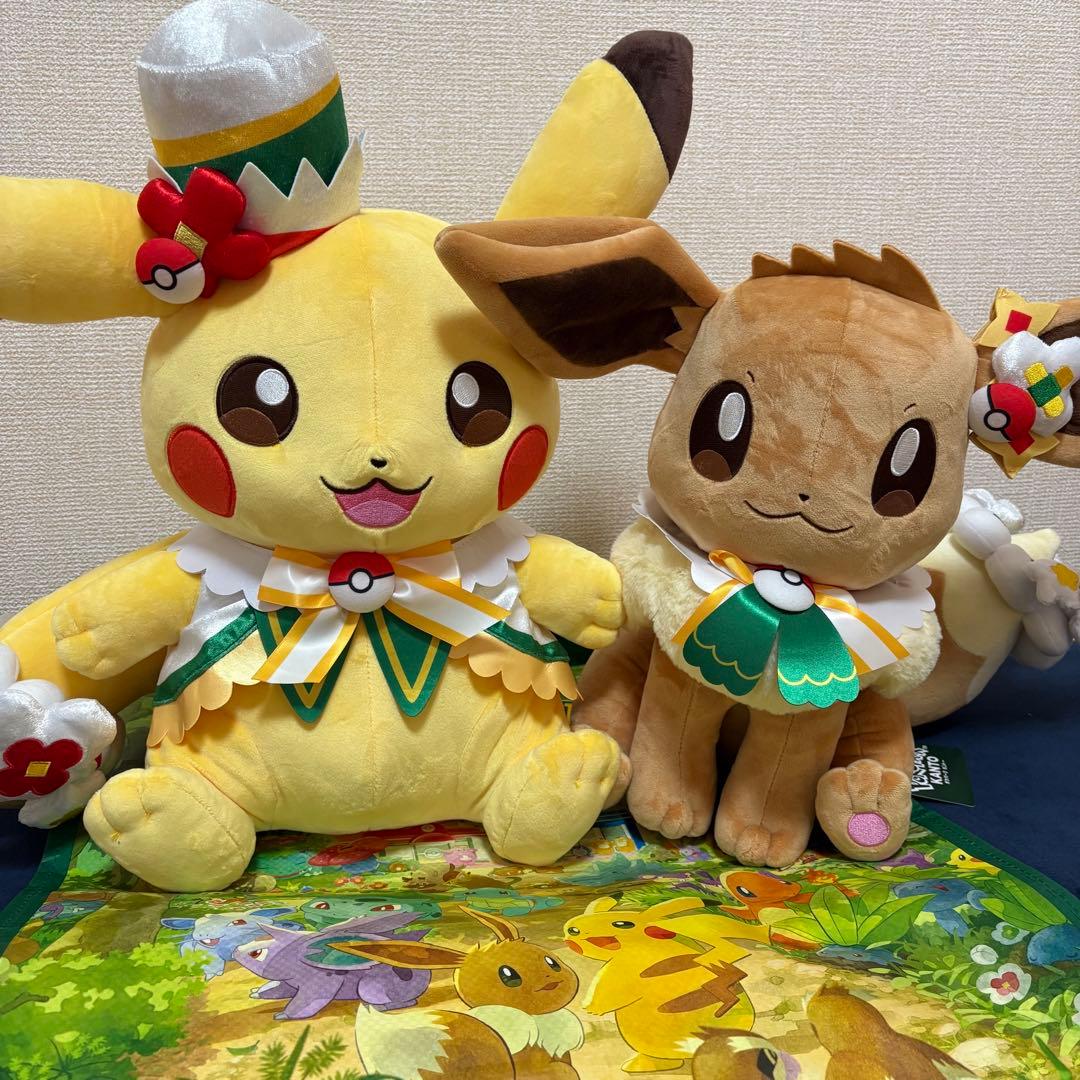 新品タグ付き】ポケパークカントー限定品 ピカチュウ イーブイ