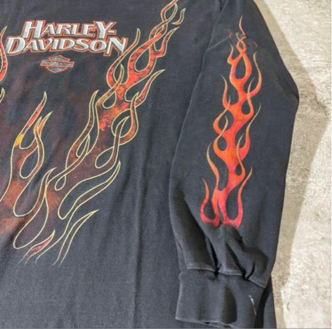 激レア 90s ハーレーダビッドソン ファイヤーフレームロンT USA製