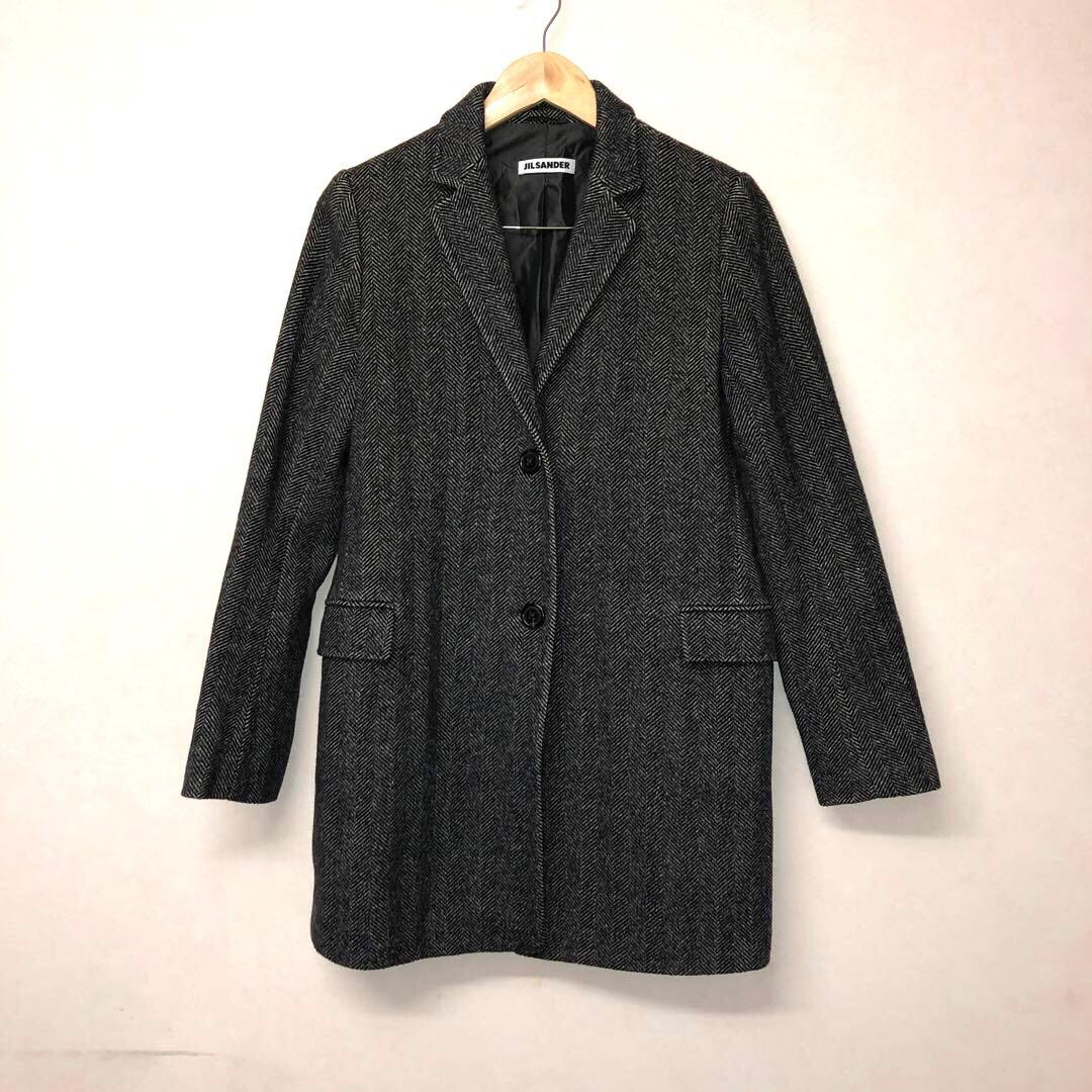 JIL SANDER ジル サンダー チェスター コート ヘリンボーン 38 - メルカリ