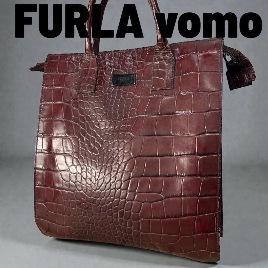 FURLA　vomo クロコ型押し トートバッグ 大容量 ボルドー　フルラ FURLA / フルラ | クロコダイル型押し トートバッグ | ブラウン