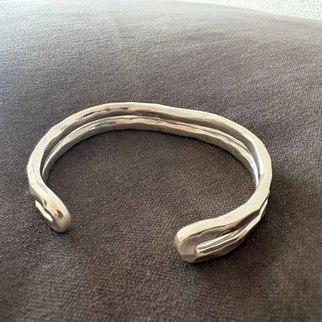 市松 シルバーバングル ダブルスタイル - メルカリ