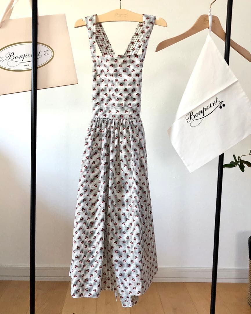 Bonpoint♡チェリー エプロンドレス 10A - メルカリ