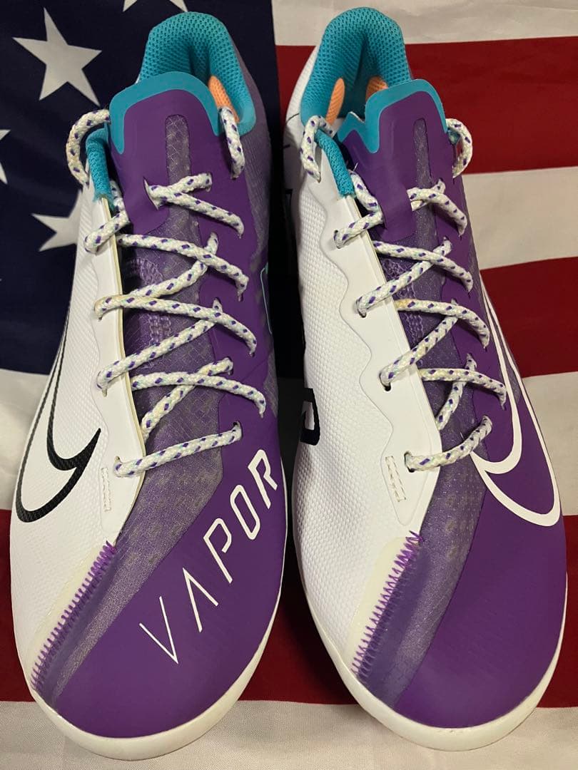 日本未発売】NIKE ナイキ 野球 スパイク 27cm パープル ホワイト