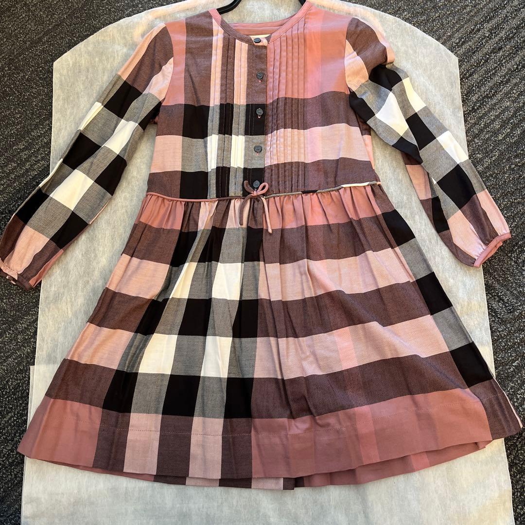 バーバリー チェック ワンピース 長袖 ピンク系 120 - メルカリ