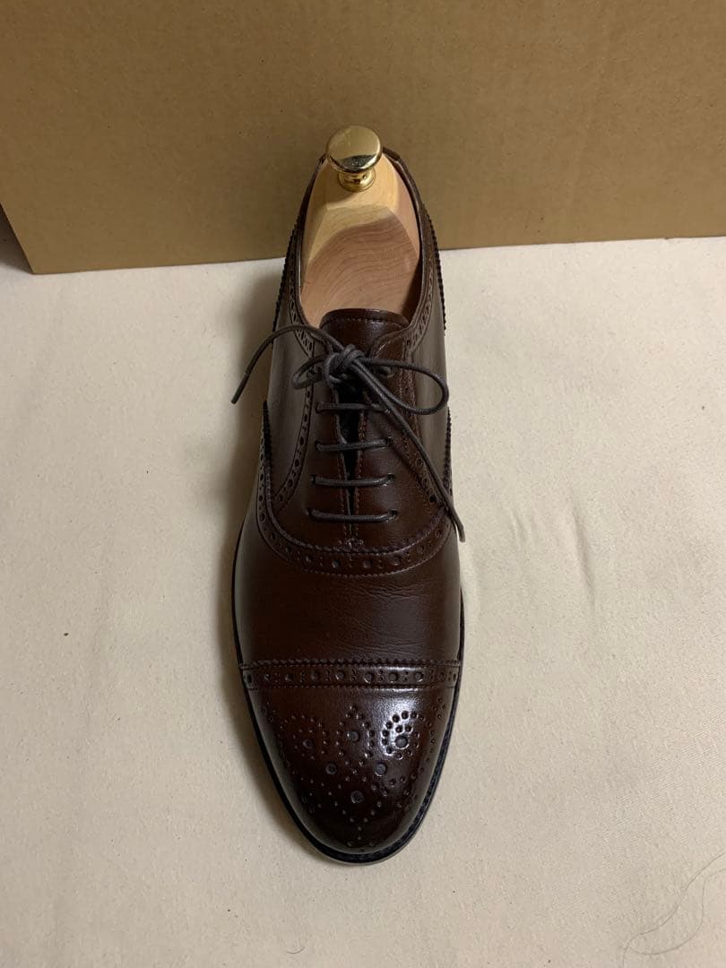 浅草靴誂 ブラウン セミブローグ7.5(25.5cm)