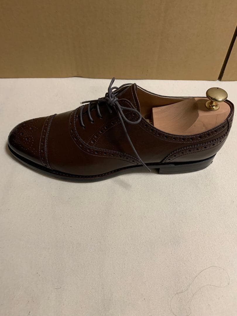 浅草靴誂 ブラウン セミブローグ7.5(25.5cm)