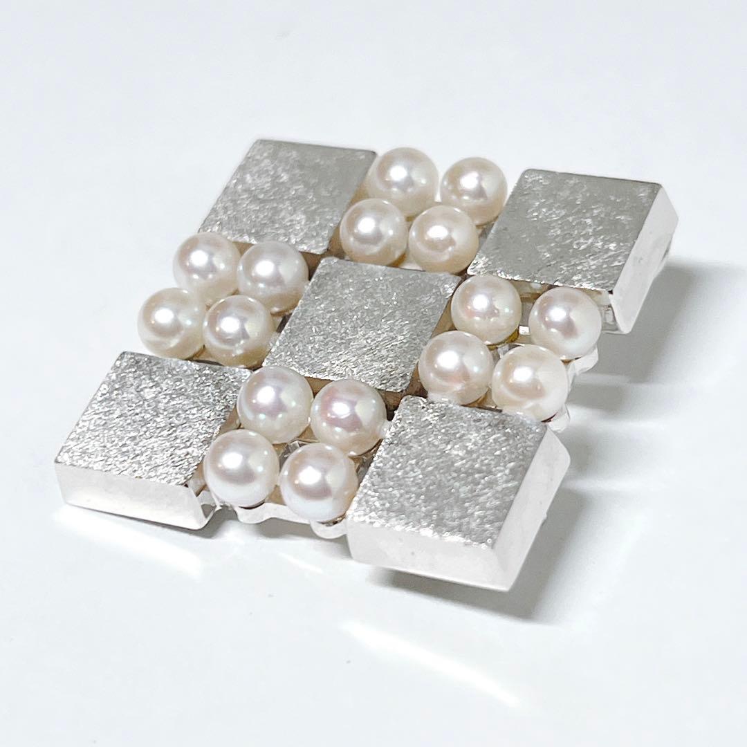 美品✨MIKIMOTOミキモト ベビーパール ブローチ ネックレス スクエア