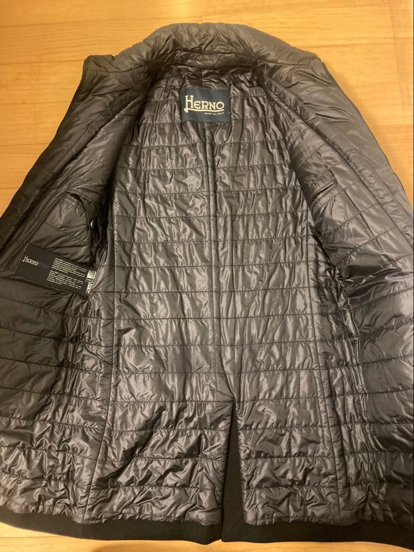HERNO ヘルノ ライナー付き チェスターコート ブラック 48 黒