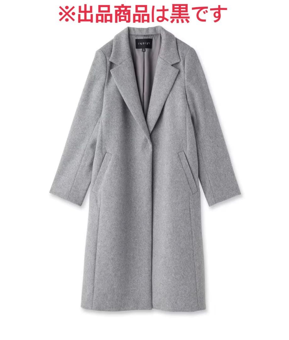 INDIVI インディヴィ 名品コート ウール100％ チェスターコート 黒