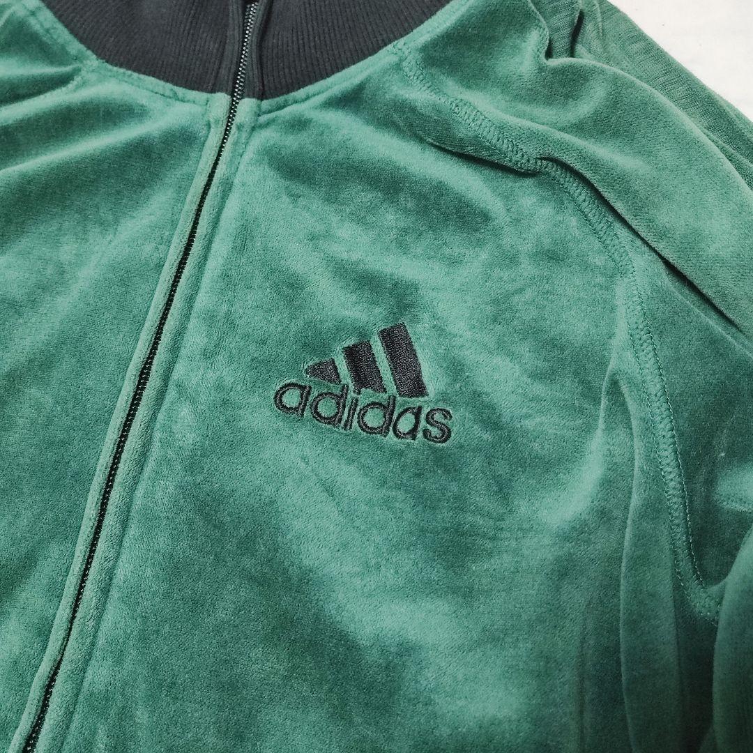 adidas アディダス ベロア トラックジャケット ジャージ グリーン 緑