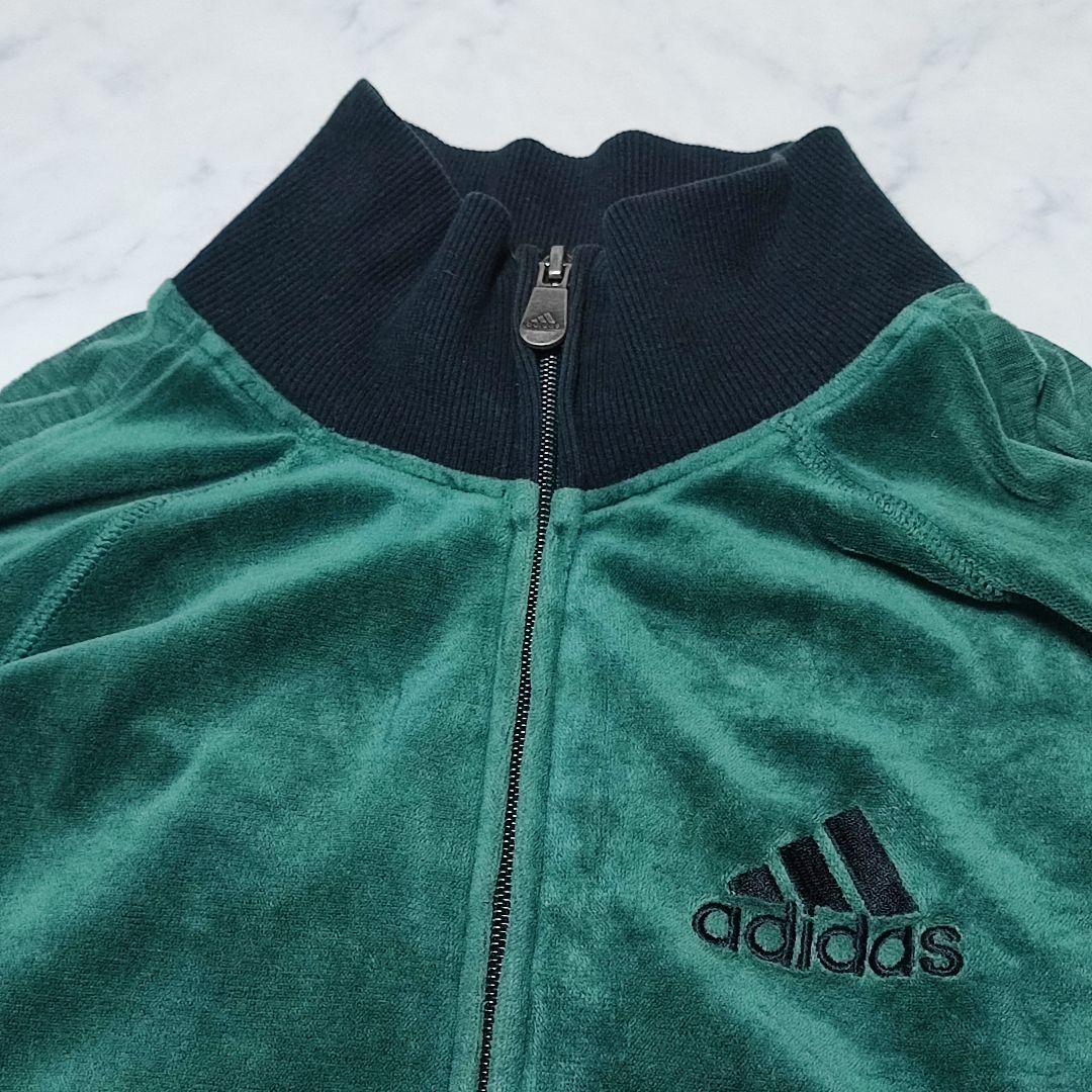 adidas アディダス ベロア トラックジャケット ジャージ グリーン 緑