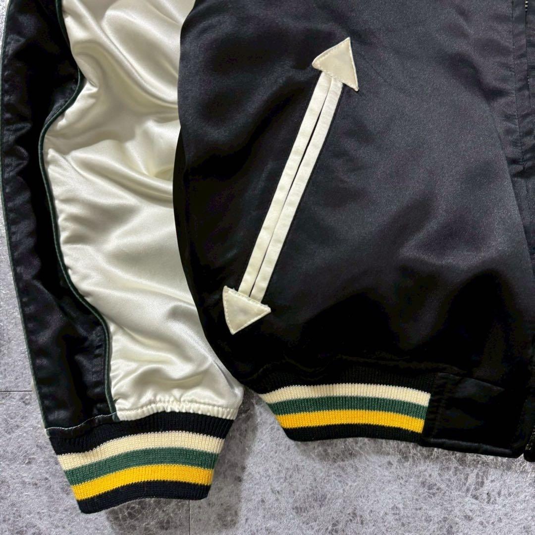 良品 Tedman's リバーシブル 別珍 スカジャン 40 刺繍 ブラック