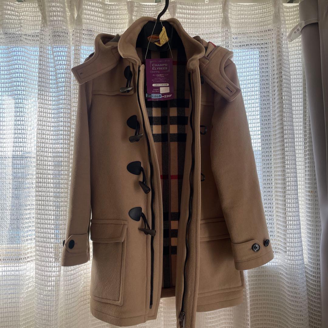 バーバリー ダッフルコート12y 152 クリーニング済み BURBERRY (バーバリー) ウール 裏チェック ダッフルコート BB8033638