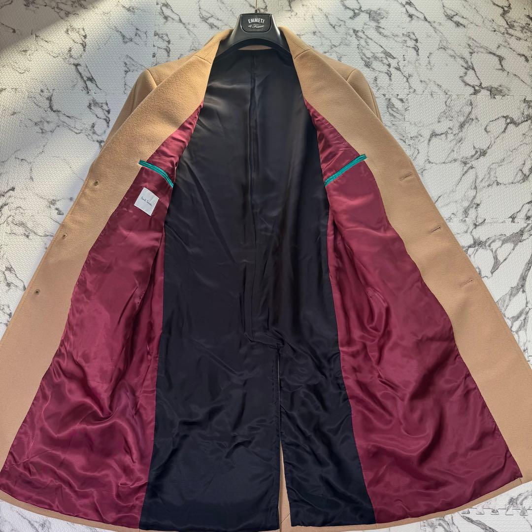 極美品◎ポールスミス チェスターコート ロング マルチストライプ