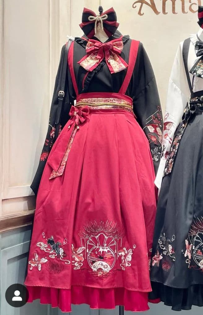 アマベル、びいどろ金魚と曼珠沙華和風スカート ♢びいどろ金魚と曼珠沙華♢ | Amavel BLOG