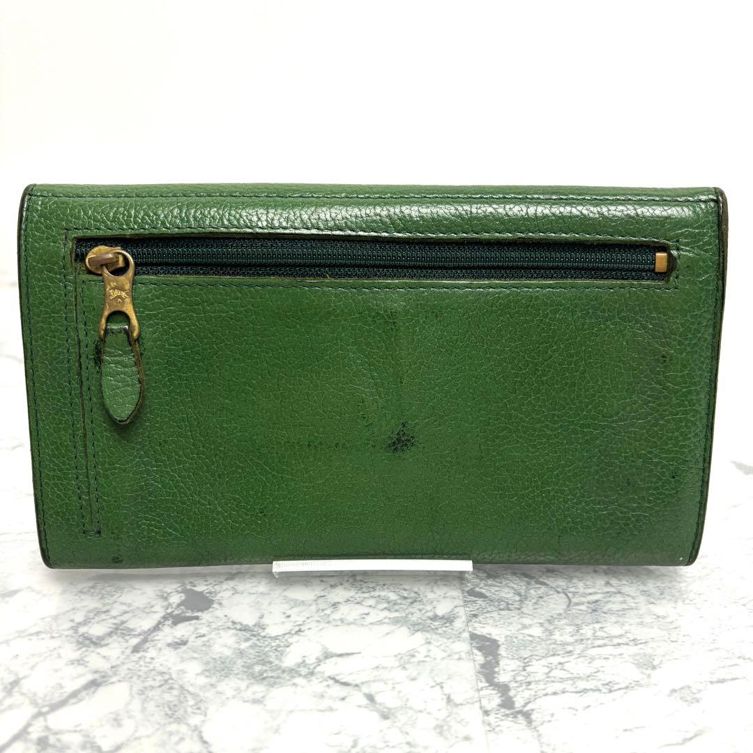 イルビゾンテコンパクトウォレット二つ折り財布希少色グリーンヌメ革