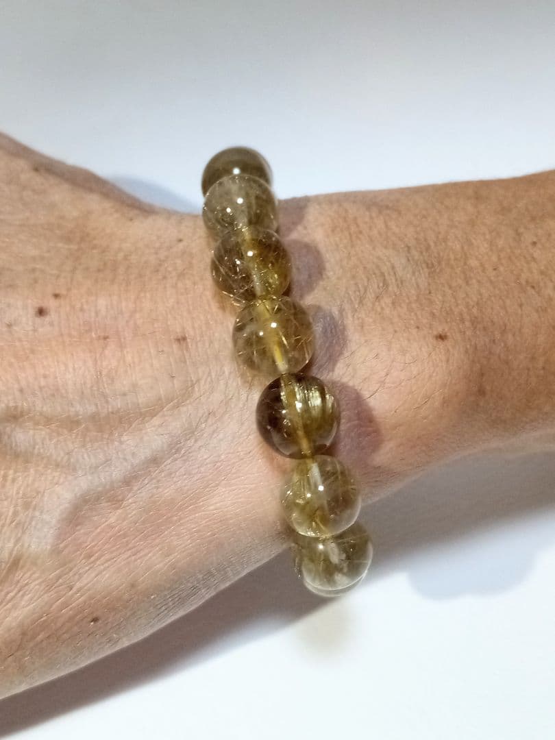 ゴールドルチル クォーツ 12.5mm玉(±0.3mm) 　16cmブレス ⑧