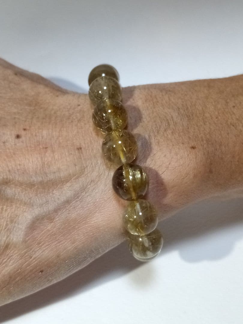 ゴールドルチル クォーツ 12.5mm玉(±0.3mm) 　16cmブレス ⑧