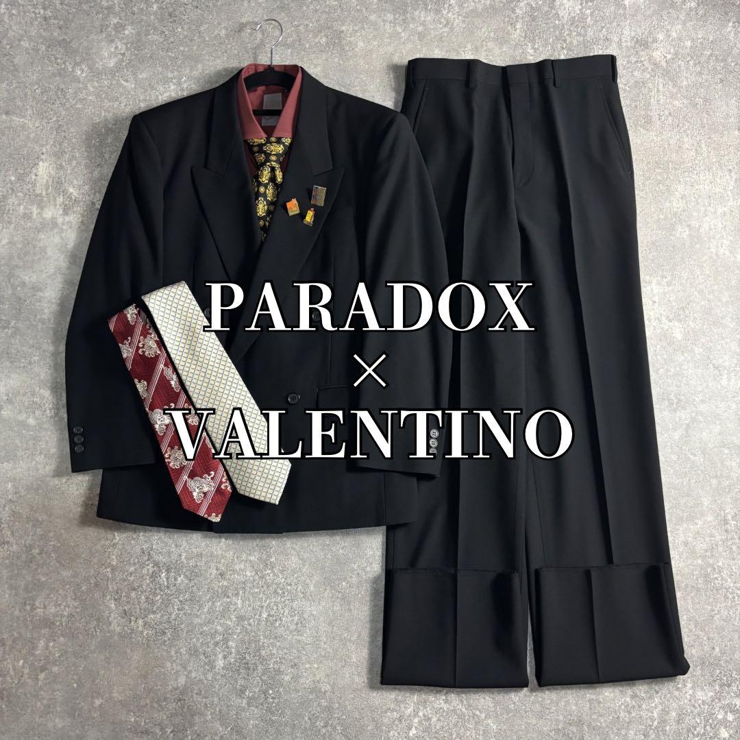 LOST】セットアップ ダブルスーツ ブラック VALENTINOネクタイ - メルカリ