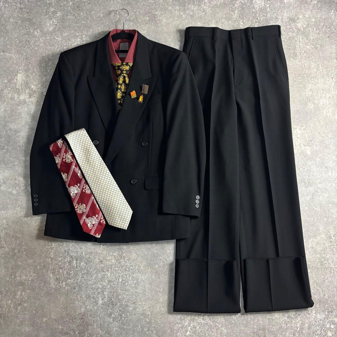 LOST】セットアップ ダブルスーツ ブラック VALENTINOネクタイ - メルカリ