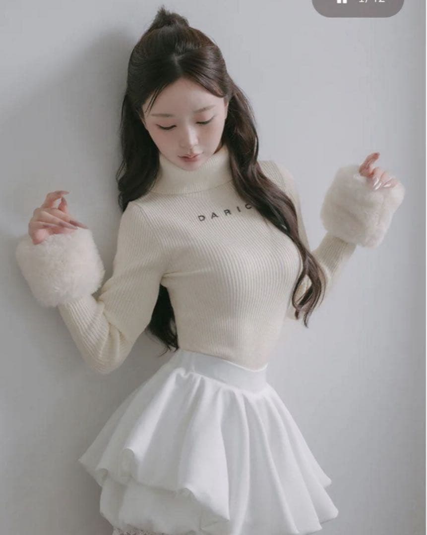 ダーリッチ スムースファーリブニットトップス IVO - メルカリ