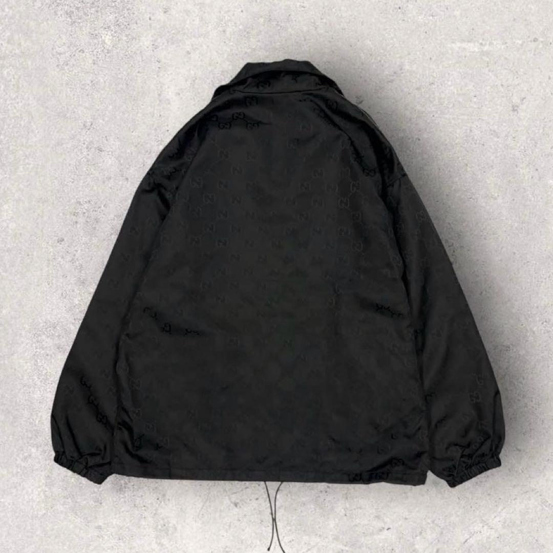 11963【美品・現行モデル】グッチ ジャンボGG 総柄ナイロンジャケット 黒