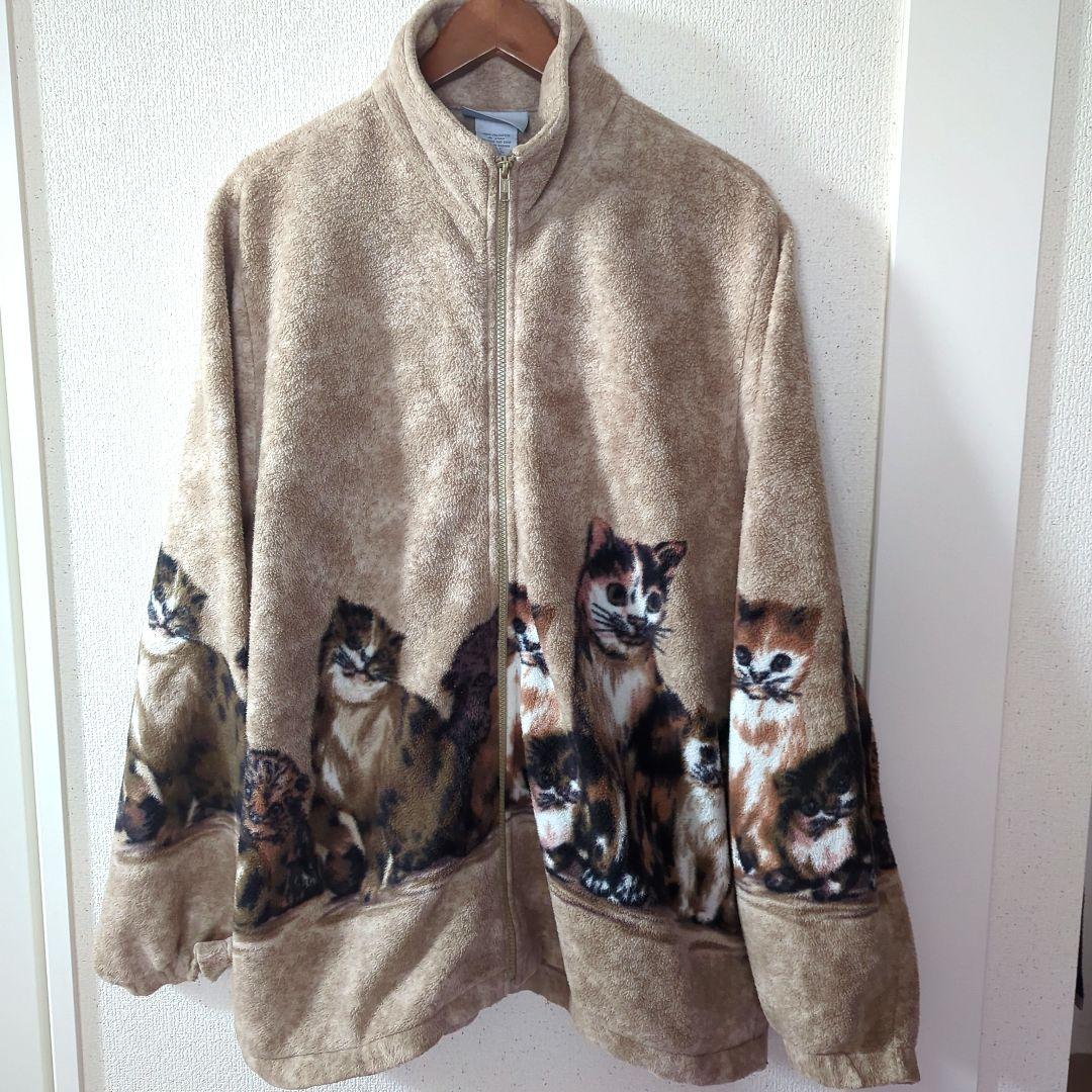 希少 90s 猫 CAT vintage フリースジャケット アニマル柄 - メルカリ