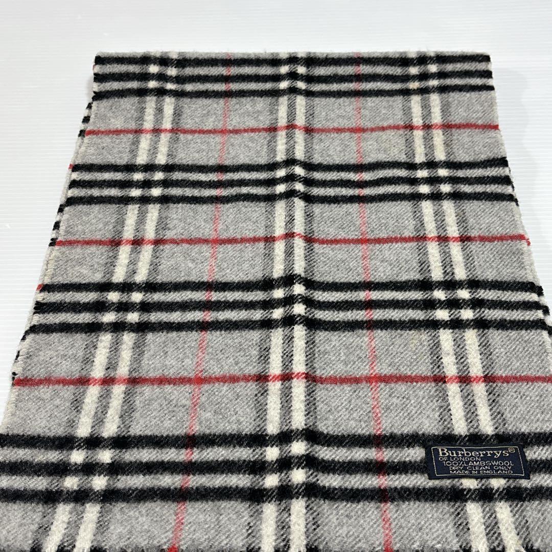 Burberrys ラムウール ノバチェック マフラー グレー 英国 バーバリー