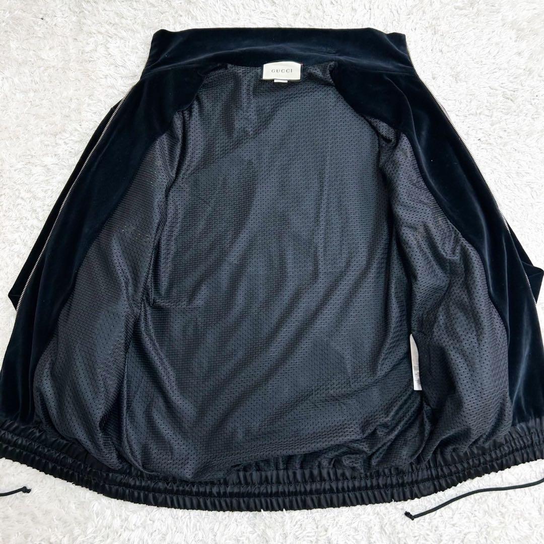 極美品！グッチ20SS刺繍ロゴシェニールベロアセットアップブルゾンXL