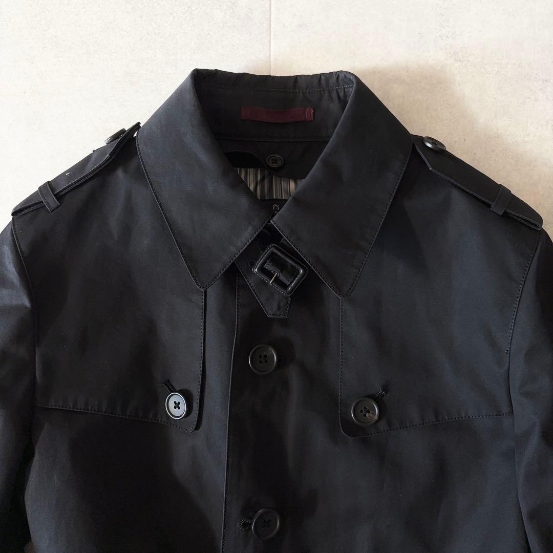 美品✨ポールスミス カシミヤライナー付きトレンチコート M 黒 マルチ
