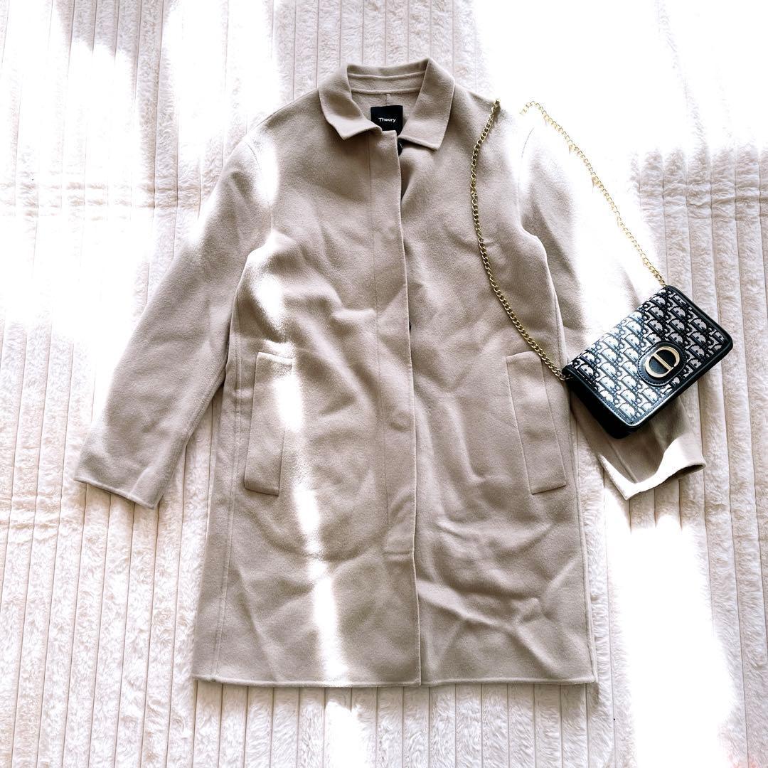 theory セオリー カシミヤ チェスターコート ロングコート S ベージュ