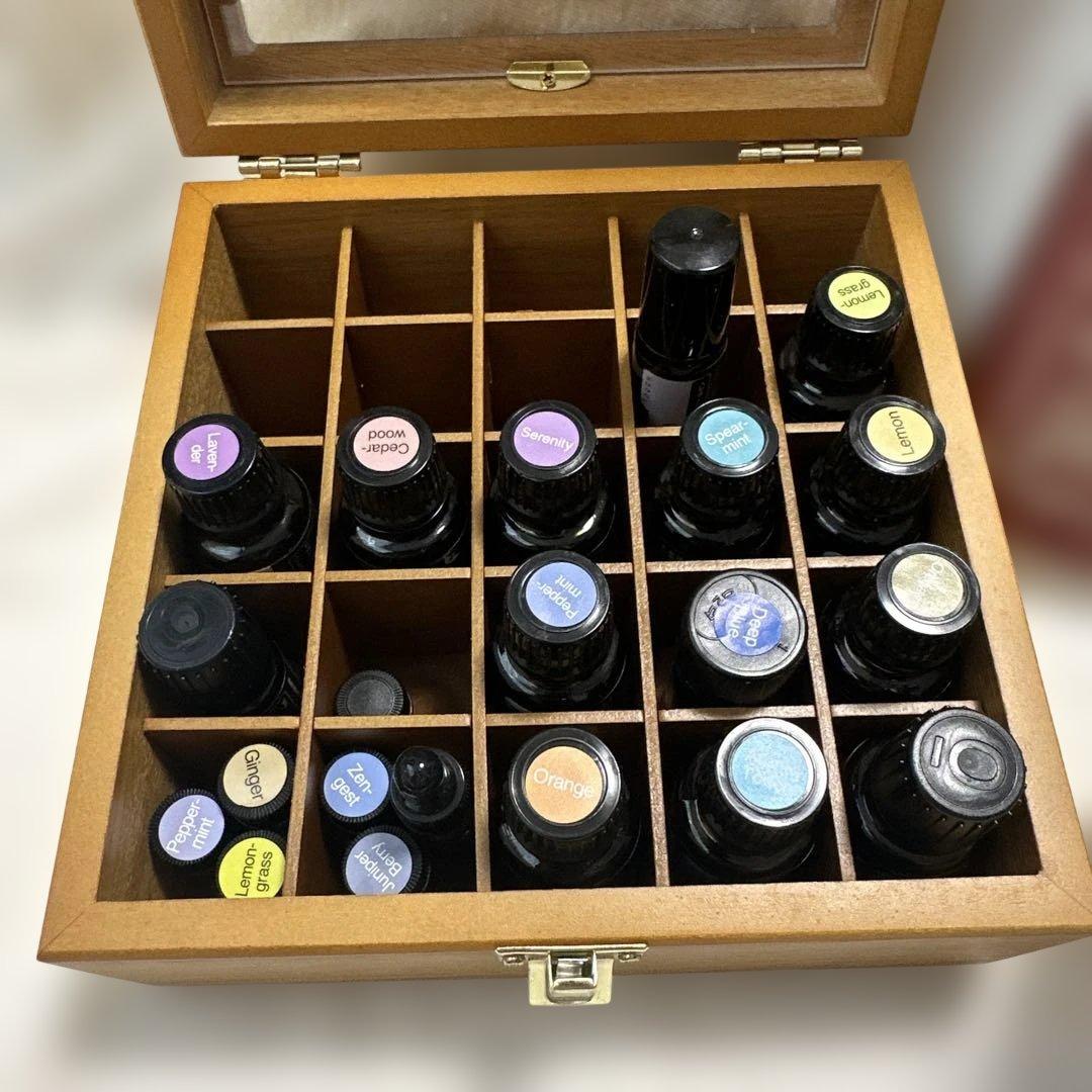 doTERRA エッセンシャルオイルセット ウッドボックス付き - メルカリ