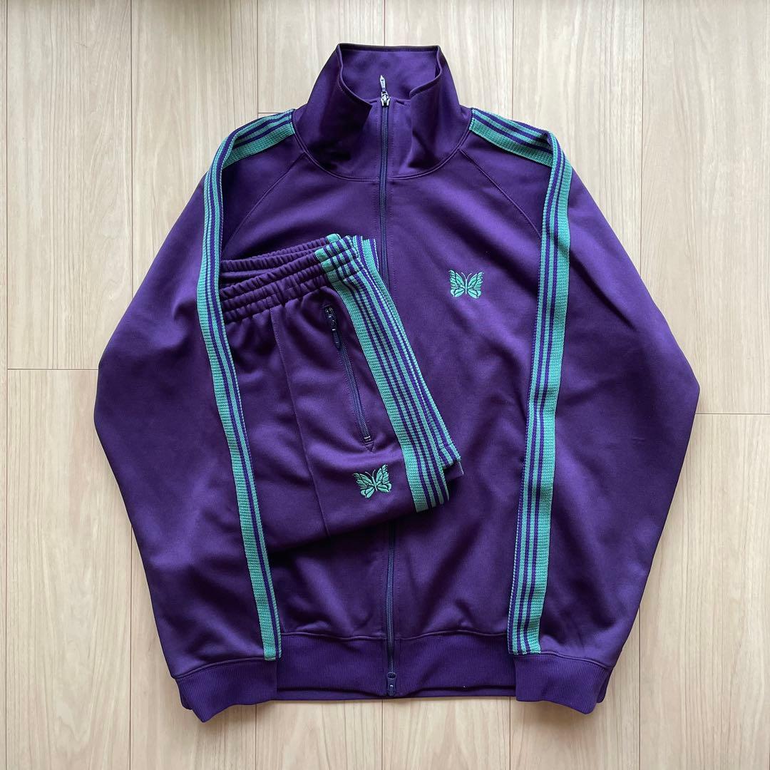 Needles セットアップ エッグプラント ミント パープル トラックパンツ