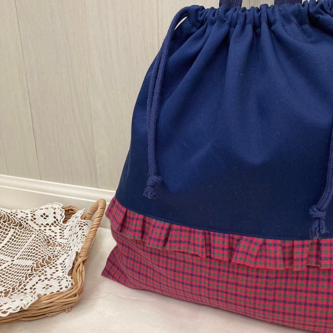 【現品限り】《ファミリアワッペン使用》通園通学グッズ　5点セット　赤チェック