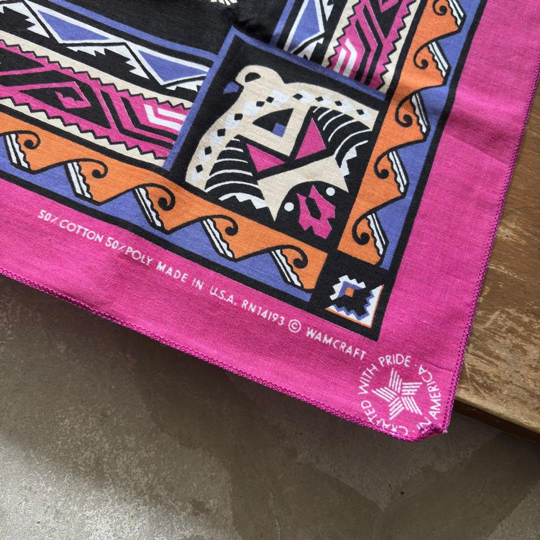 ビンテージバンダナ ネイティブ柄サンダーバード WAMCRAFT usa製