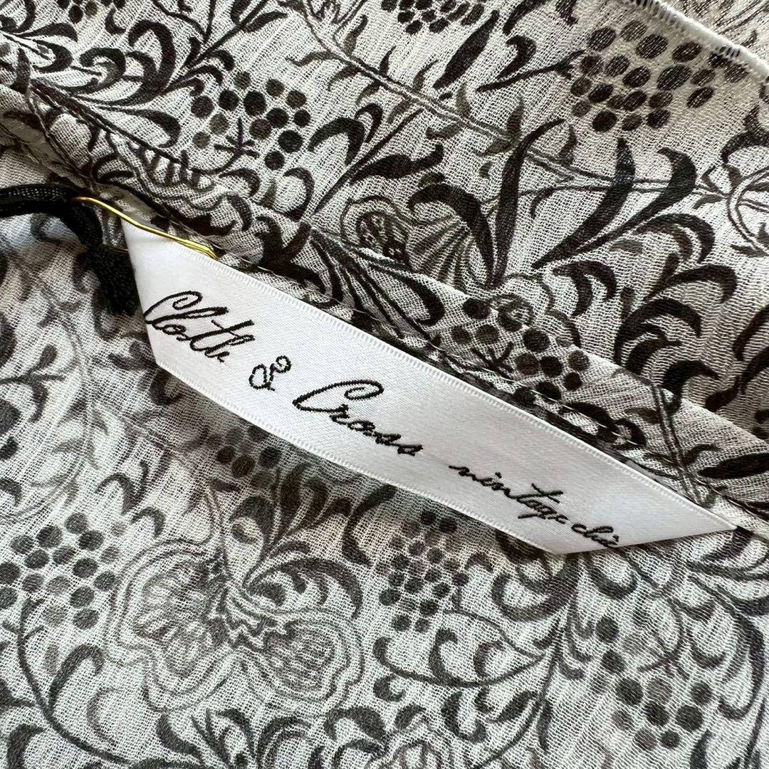 タグ付 定価3万 cloth&cross 楊柳サラサpt ラッフルフリルブラウス
