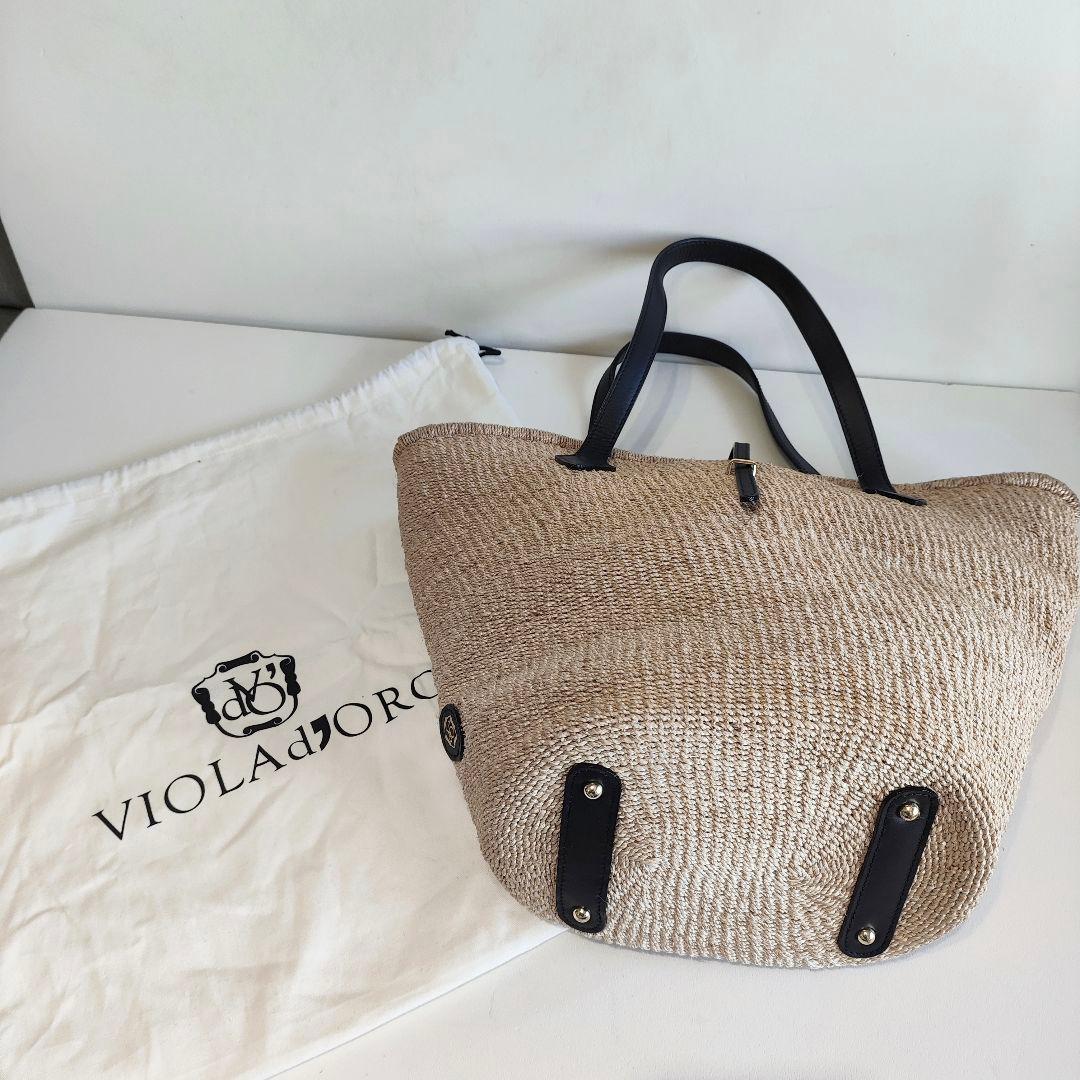 VIOLAd'ORO ヴィオラドーロ アバカトート かごバッグships - メルカリ