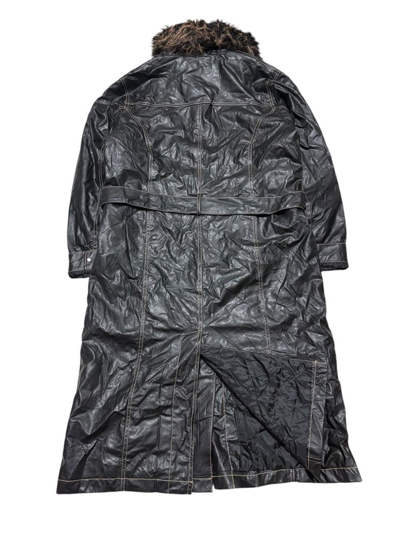 00s 【Archive】 y2k ファーコート 光沢 ブラック Lサイズ - メルカリ