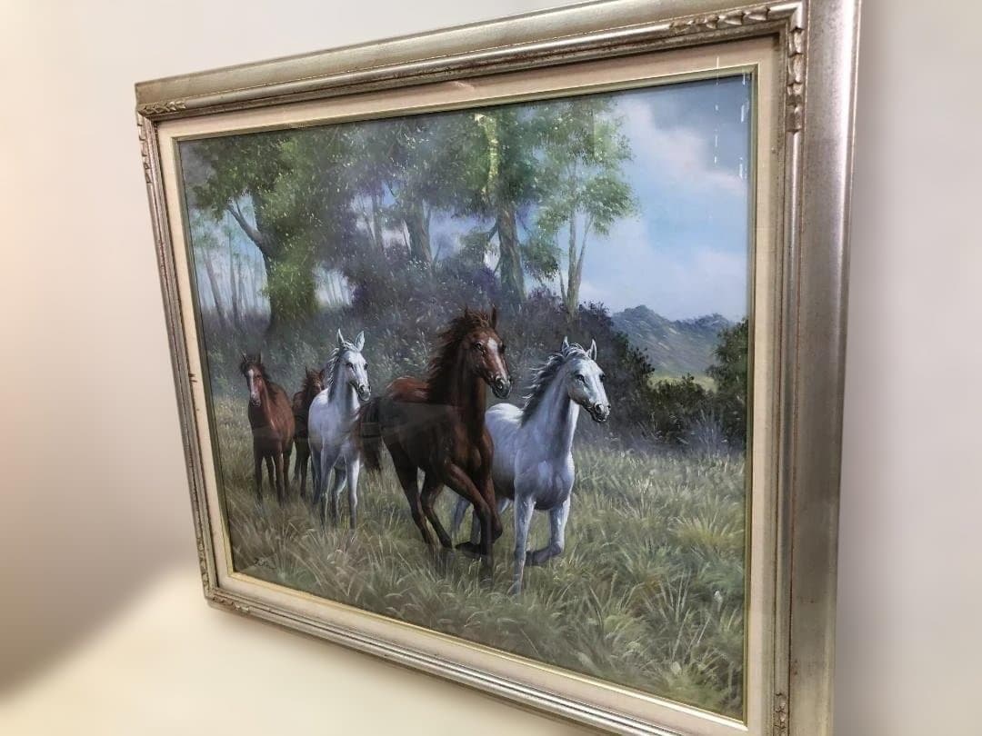 送料無料 絵画 千葉弘道 駿馬 馬 アート 風景画 F20号 88297