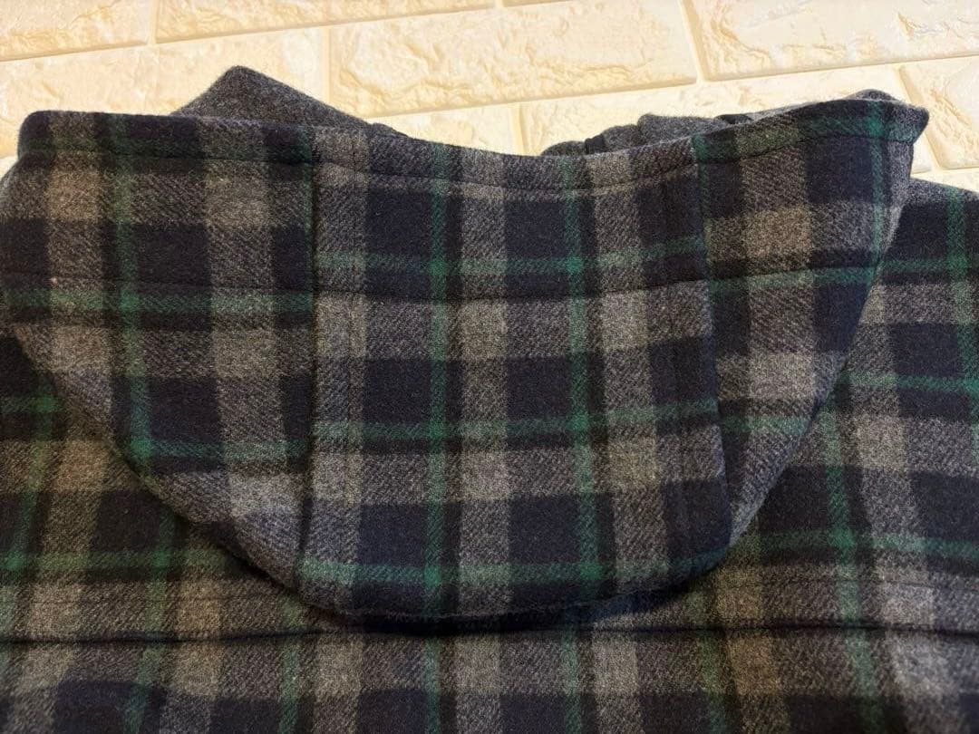 ORCIVAL】ダッフルコート チェック柄 ネイビー系 リアルホーントグル 1