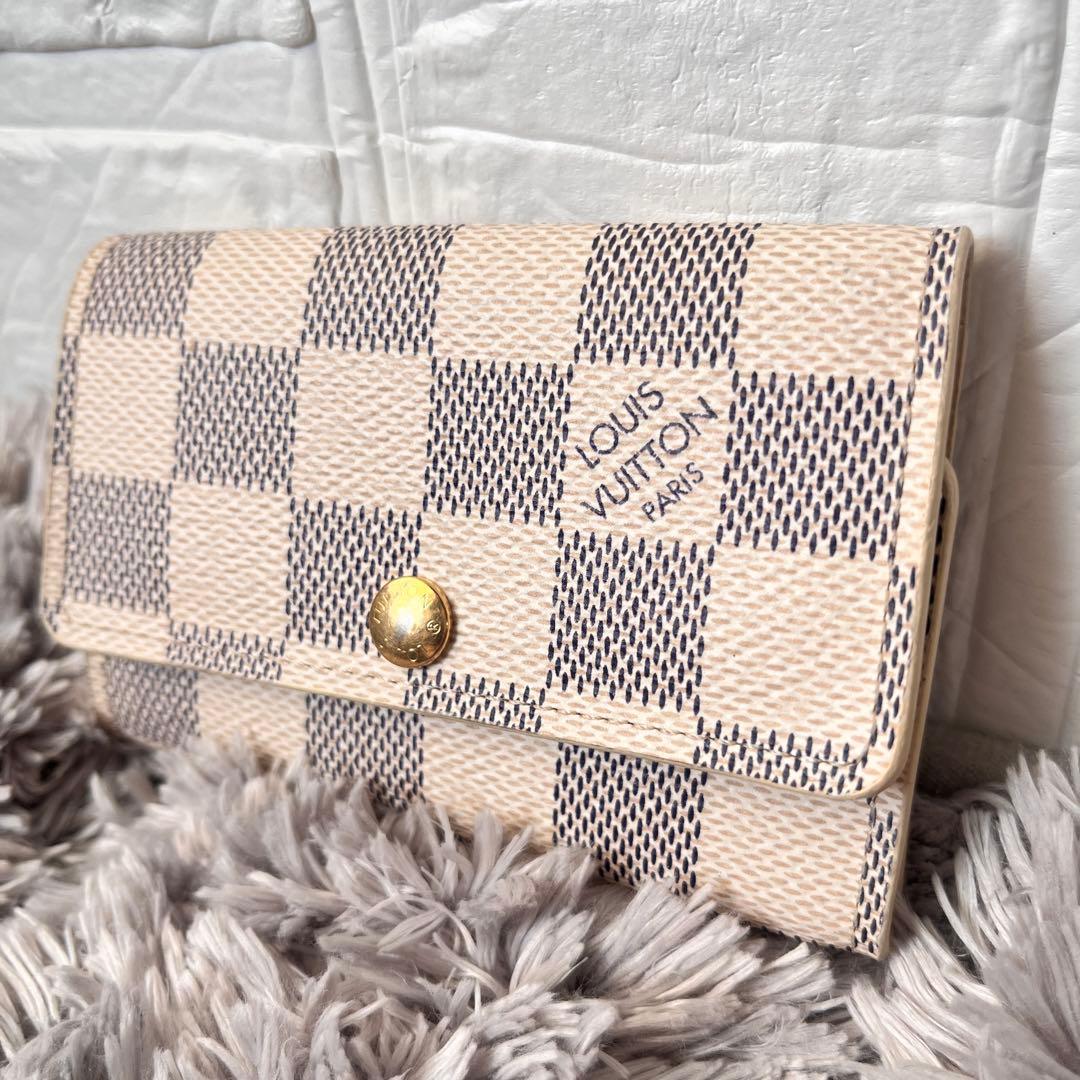 良品✨ルイヴィトン　ミュルティクレ6 キーケース　ダミエアズール　ホワイト ルイヴィトン キーケース LOUIS VUITTON 破格本物 ダミエアズール