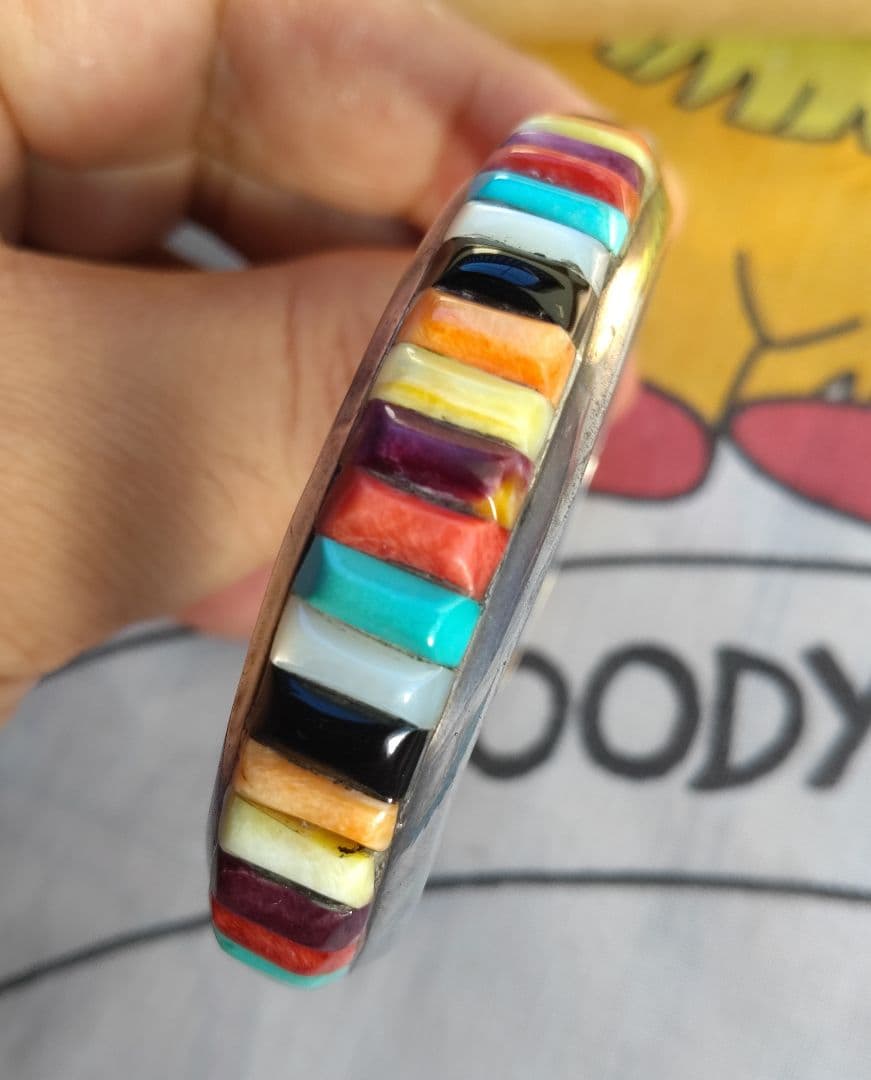 レイアダカイ☆Ray Adakai ナバホ族☆マルチインレイ・バングル M