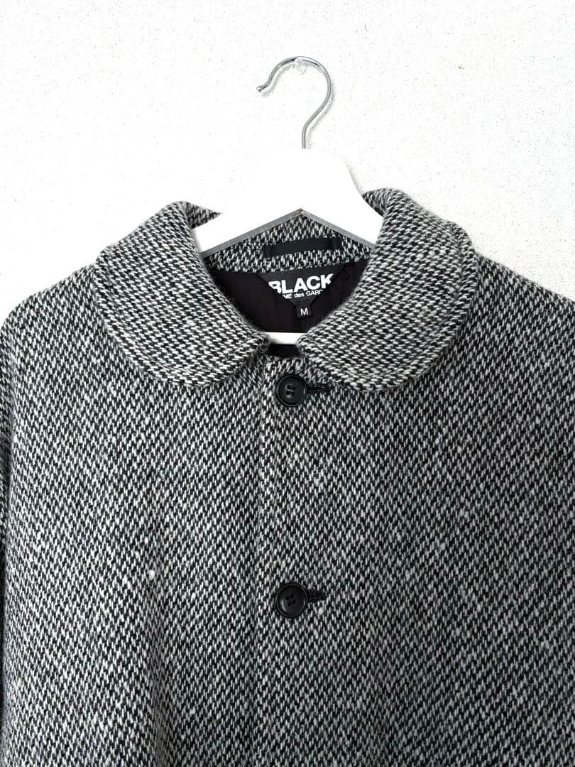 美品☆2024AW ブラックコムデギャルソン 丸襟ステンカラーツイード
