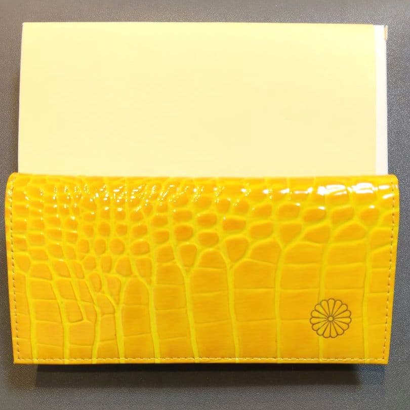 皇居 長財布 財布 本革 クロコ型押し イエロー 開運 - メルカリ